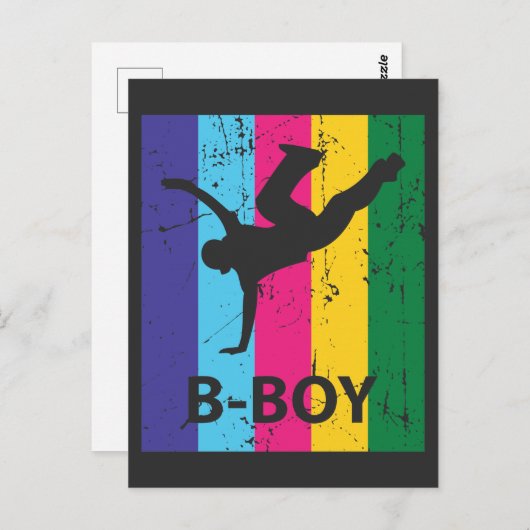 Bboy Retro 70s Breakdansende Boy Gift Briefkaart (Voorkant / Achterkant)