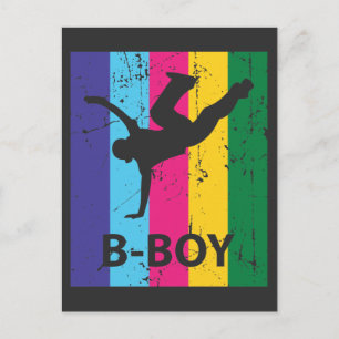Bboy Retro 70s  Breakdansende Boy Gift Briefkaart