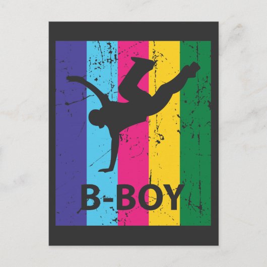 Bboy Retro 70s  Breakdansende Boy Gift Briefkaart (Voorkant)