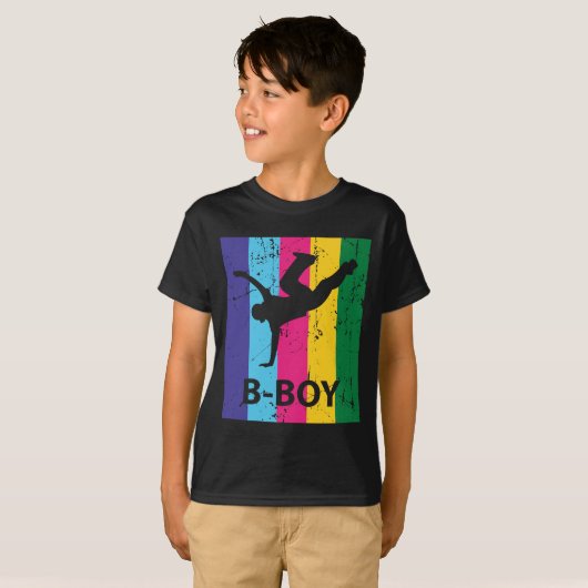 Bboy Retro 70s  Breakdansende Boy Gift T-shirt (Voorkant volledig)