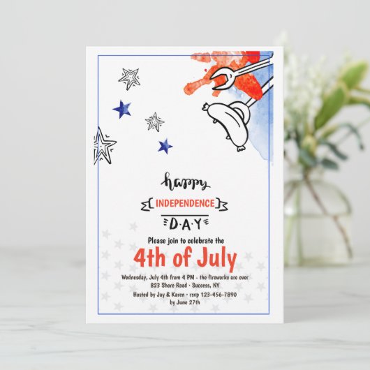 BBQ 2 van de Dag van de onafhankelijkheid Kaart (Staand voorkant)