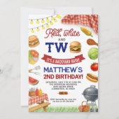 BBQ 2e Verjaardag Uitnodiging Zomer Grill Verjaard (Voorkant)