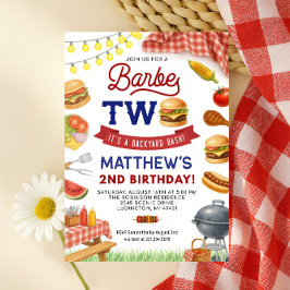 BBQ 2e verjaardagsuitnodiging Zomer Grill Verjaard Kaart