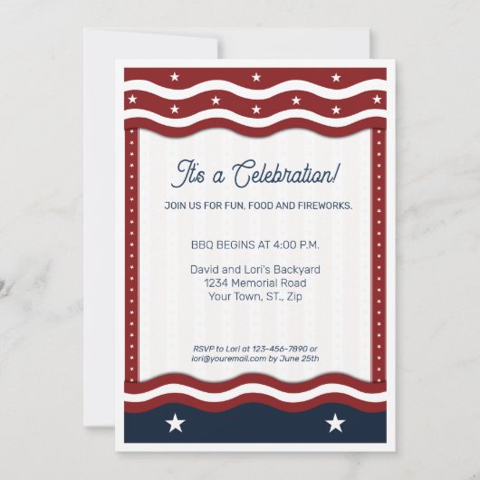 BBQ 4 van juli Feest Kaart (Voorkant)