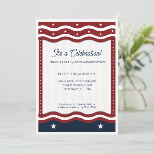 BBQ 4 van juli Feest Kaart (Staand voorkant)