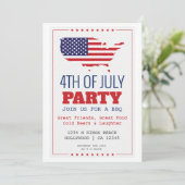 BBQ 4e juli patriottische partij Kaart (Staand voorkant)