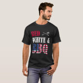 BBQ 4th of July rood wit en BBQ Amerikaanse vlag T-shirt (Voorkant volledig)