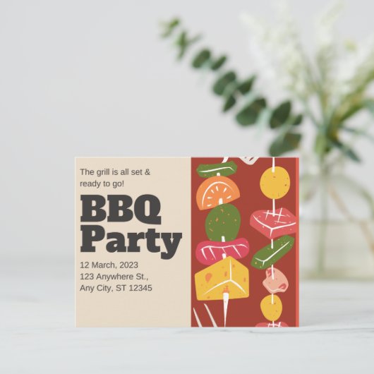 BBQ AANKONDIGINGSKAART (Staand voorkant)