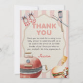 BBQ Achtertuin Baby-Q Baby shower Bedankt Card (Voorkant)