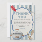 BBQ Achtertuin Baby-Q Baby shower Bedankt Card (Voorkant)