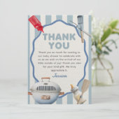 BBQ Achtertuin Baby-Q Baby shower Bedankt Card (Staand voorkant)