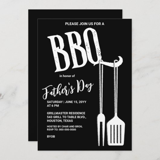 BBQ Achtertuin Feest Kaart (Voorkant / Achterkant)