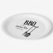 BBQ Achtertuin Feest Papieren Bordje (Gekanteld)