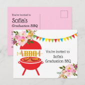 bbq Afstuderen BBQ, barbecue, bbq grill, Uitnodiging Briefkaart (Voorkant / Achterkant)