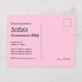 bbq Afstuderen BBQ, barbecue, bbq grill, Uitnodiging Briefkaart (Achterkant)