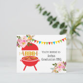 bbq Afstuderen BBQ, barbecue, bbq grill, Uitnodiging Briefkaart (Staand voorkant)