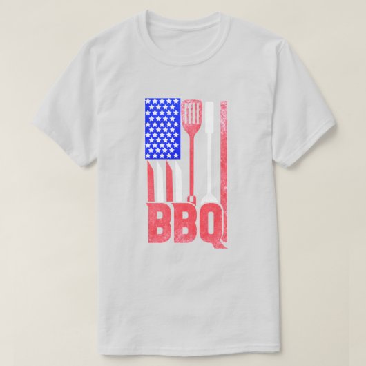 BBQ American Flag Faded T-shirt (Design voorkant)