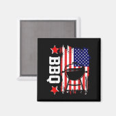 BBQ Amerikaanse Vlag Patriottische Grill Master Magneet (Voorkant / Achterkant)