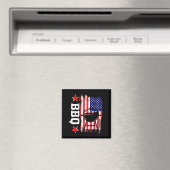 BBQ Amerikaanse Vlag Patriottische Grill Master Magneet (Insitu (Vaatwasser))