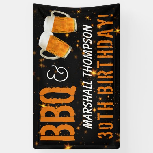 BBQ and Beer, Him Birthday Spandoek (Verticaal)