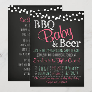 BBQ Baby Beer Baby-Q Boek Kaart & Douche Uitnodigi