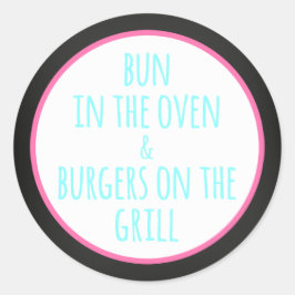 BBQ Baby Beer baby shower | Ronde Sticker