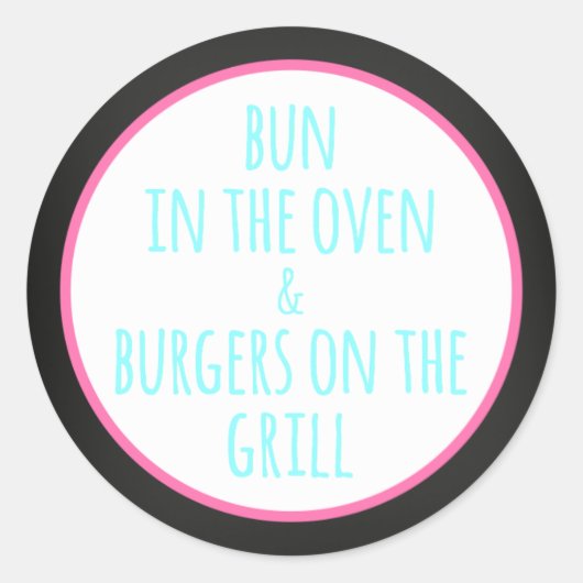 BBQ Baby Beer baby shower | Ronde Sticker (Voorkant)