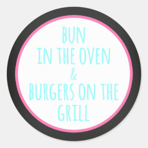 BBQ Baby Beer baby shower   Ronde Sticker