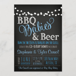 BBQ baby & bier krijtbord Baby Douche Uitnodiginge Kaart