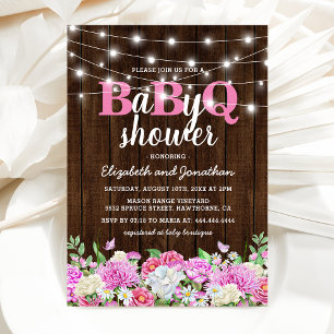 BBQ Baby Couples Shower   Meisje BaByQ Barbecue Kaart