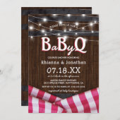 BBQ-Baby-koppels — Shower | Rustic BaByQ Kaart (Voorkant / Achterkant)