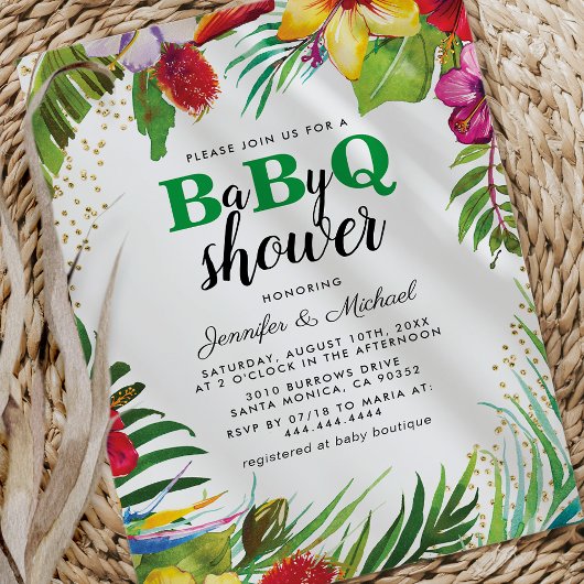BBQ-Baby-koppels — Shower | Tropisch Babyq Barbecu Kaart