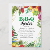 BBQ-Baby-koppels — Shower | Tropisch Babyq Barbecu Kaart (Voorkant)