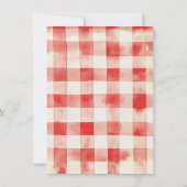 BBQ Baby-Q Baby shower Gingham waslijn Kaart (Achterkant)