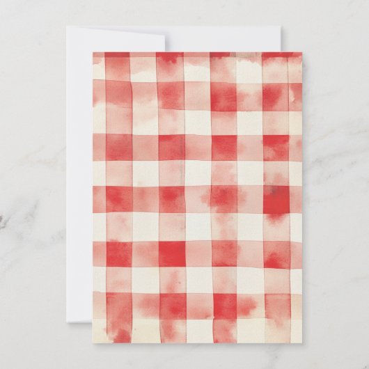 BBQ Baby-Q Baby shower Gingham waslijn Kaart (Achterkant)