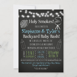 BBQ Baby-Q Baby shower Uitnodiging en Boek Kaart