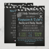 BBQ Baby-Q Baby shower Uitnodiging en Boek Kaart (Voorkant / Achterkant)