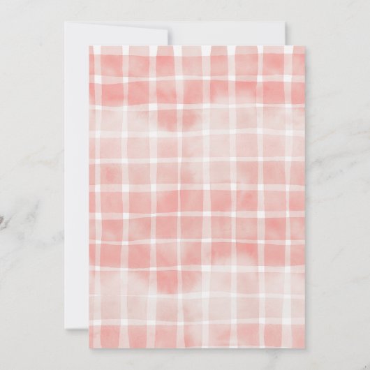 BBQ Baby shower BabyQ Grill Waterverf Red Gingham Kaart (Achterkant)