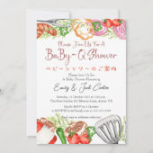 BBQ Baby shower BabyQ Voedsel Rood Gingham Rustiek Kaart (Voorkant)