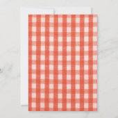 BBQ Baby shower BabyQ Voedsel Rood Gingham Rustiek Kaart (Achterkant)