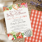 BBQ Baby shower BabyQ Voedsel Rood Gingham Rustiek Kaart