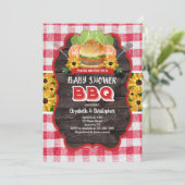 BBQ Baby shower Barbecue Uitnodiging (Staand voorkant)