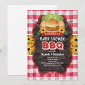BBQ Baby shower Barbecue Uitnodiging (Voorkant / Achterkant)