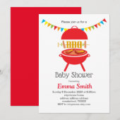 bbq baby shower bbq party , barbecue , bbq grill , kaart (Voorkant / Achterkant)