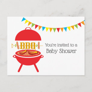bbq baby shower bbq party , barbecue , bbq grill , uitnodiging briefkaart