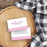 BBQ Baby shower Boeken voor Baby Vintage Roze Plai Informatiekaartje<br><div class="desc">BBQ Baby shower boek aanvraag bijsluiter kaart, in roze marineblauw en wit. De designelementen zijn perfect voor een BBQ baby shower, achtertuin baby shower, buiten picknick etc.. en je bent van harte welkom om de boeken voor baby gedicht te bewerken als je wilt. Dit charmante rustieke ontwerp heeft een typografie...</div>