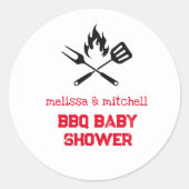 BBQ baby shower cupcake toppers Ronde Sticker (Voorkant)