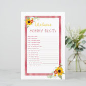 BBQ Baby shower Games die mammie kennen, gastwedst (Staand voorkant)