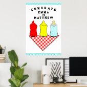BBQ Baby shower Gefeliciteerd Poster (Thuiskantoor)