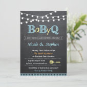 BBQ Baby shower Invitation / Babyq Kaart (Staand voorkant)